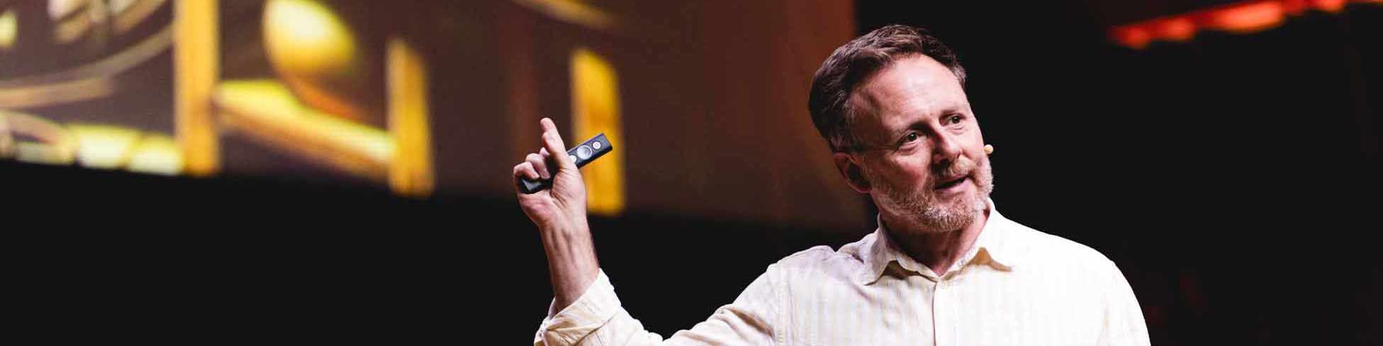 Tim on stage